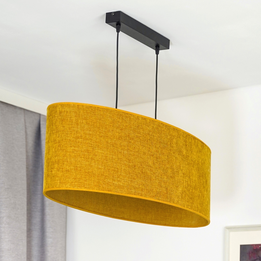 Duolla - Chandelier on a string OVAL 2xE27/15W/230V brown