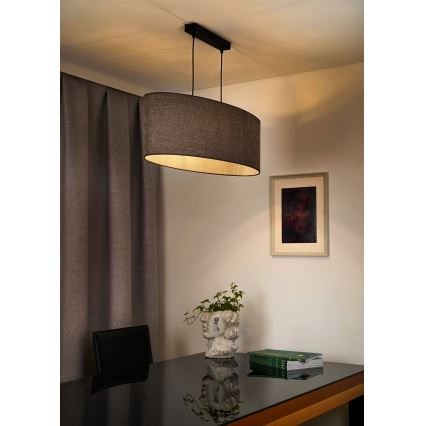 Duolla - Chandelier on a string OVAL 2xE27/15W/230V brown