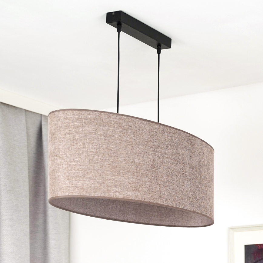 Duolla - Chandelier on a string OVAL 2xE27/15W/230V brown