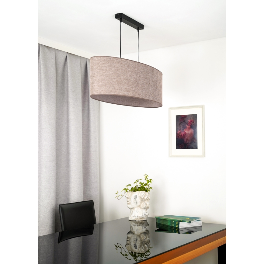 Duolla - Chandelier on a string OVAL 2xE27/15W/230V brown