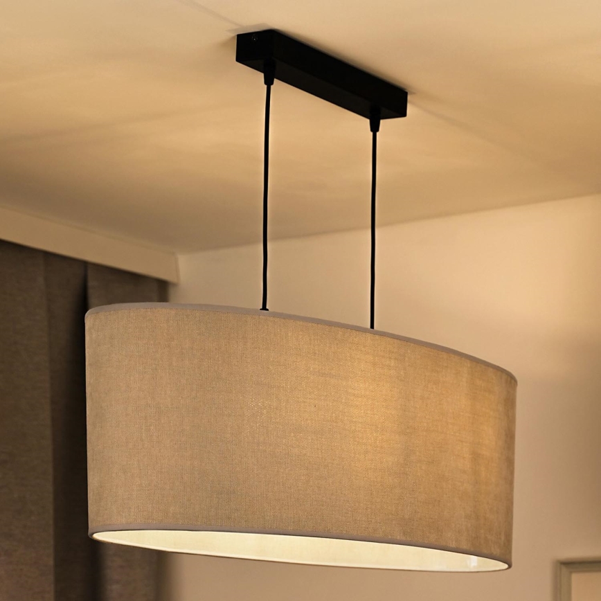 Duolla - Chandelier on a string OVAL 2xE27/15W/230V grey