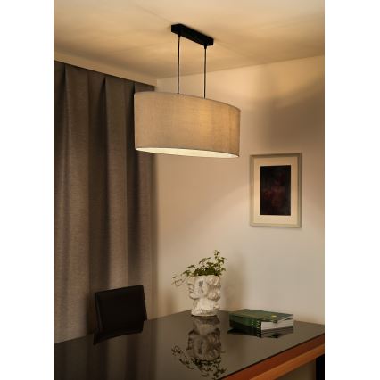 Duolla - Chandelier on a string OVAL 2xE27/15W/230V grey