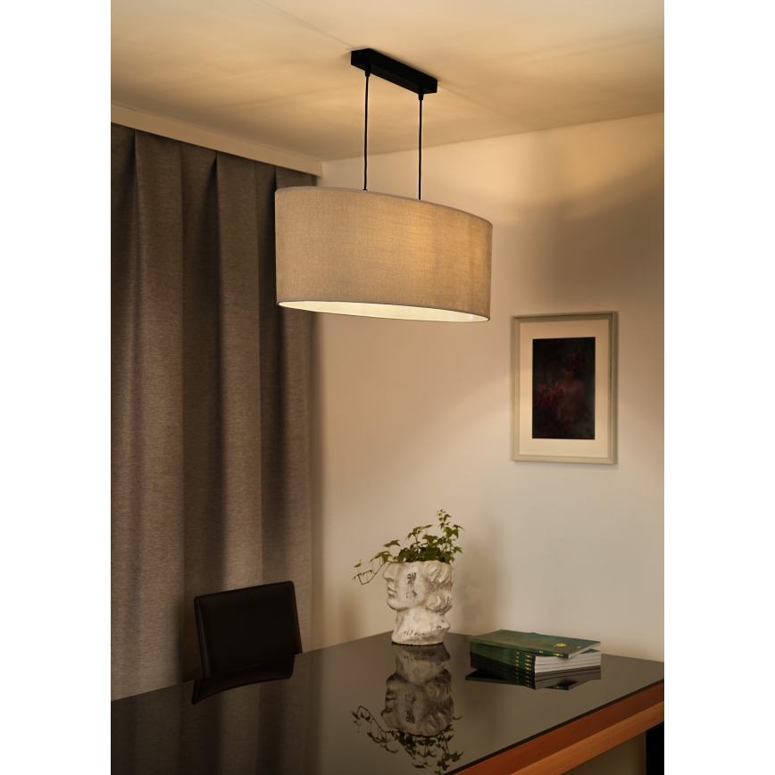Duolla - Chandelier on a string OVAL 2xE27/15W/230V grey