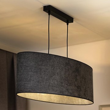 Duolla - Chandelier on a string OVAL 2xE27/15W/230V grey