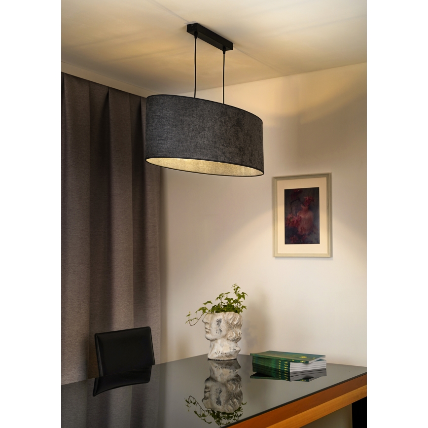 Duolla - Chandelier on a string OVAL 2xE27/15W/230V grey