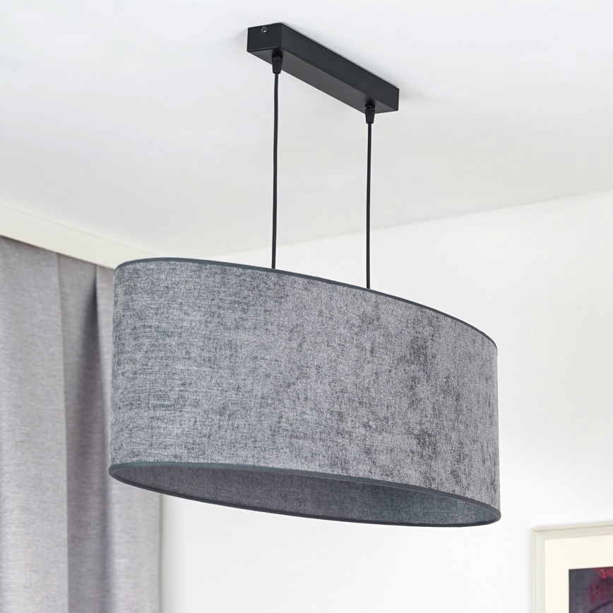 Duolla - Chandelier on a string OVAL 2xE27/15W/230V grey