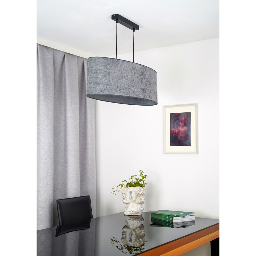 Duolla - Chandelier on a string OVAL 2xE27/15W/230V grey