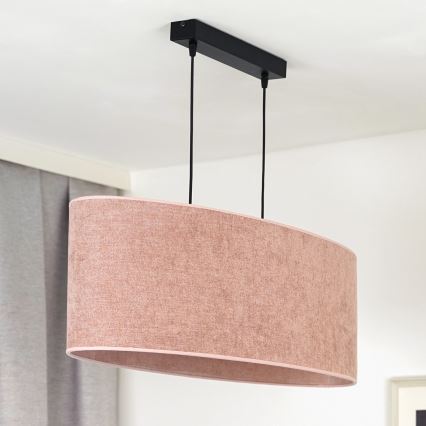 Duolla - Chandelier on a string OVAL 2xE27/15W/230V pink