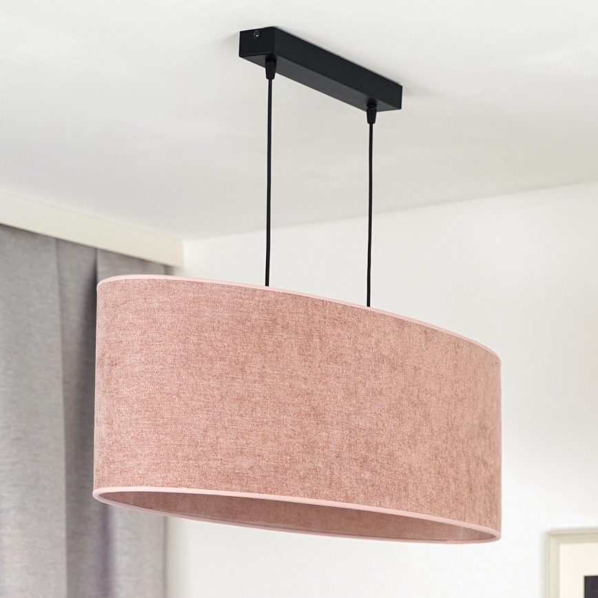 Duolla - Chandelier on a string OVAL 2xE27/15W/230V pink