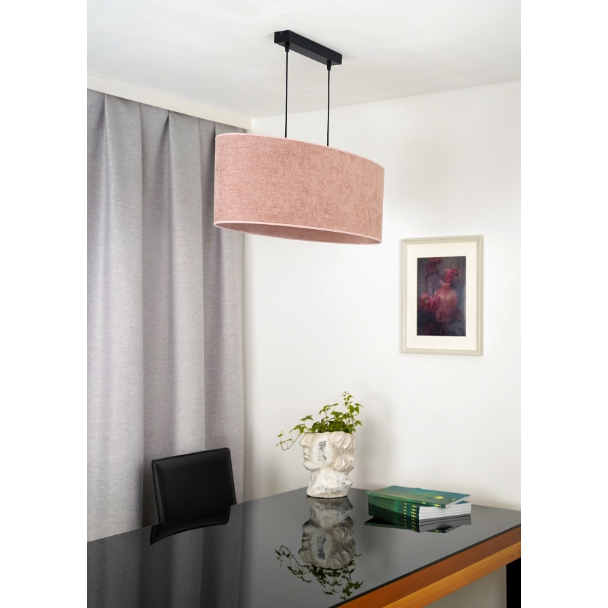 Duolla - Chandelier on a string OVAL 2xE27/15W/230V pink