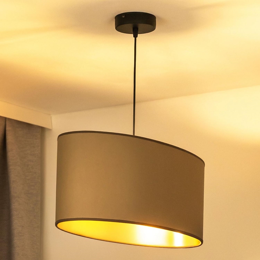 Duolla - Chandelier on a string OVAL VEGAN 1xE27/15W/230V beige