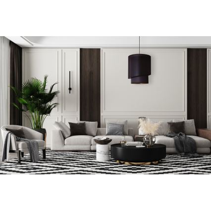 Duolla - Chandelier on a string PARIS 1xE27/15W/230V d. 40 cm black/gold