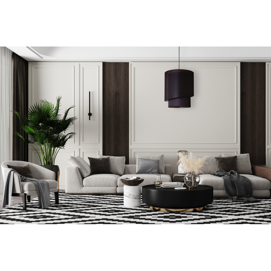 Duolla - Chandelier on a string PARIS 1xE27/15W/230V d. 40 cm black/gold