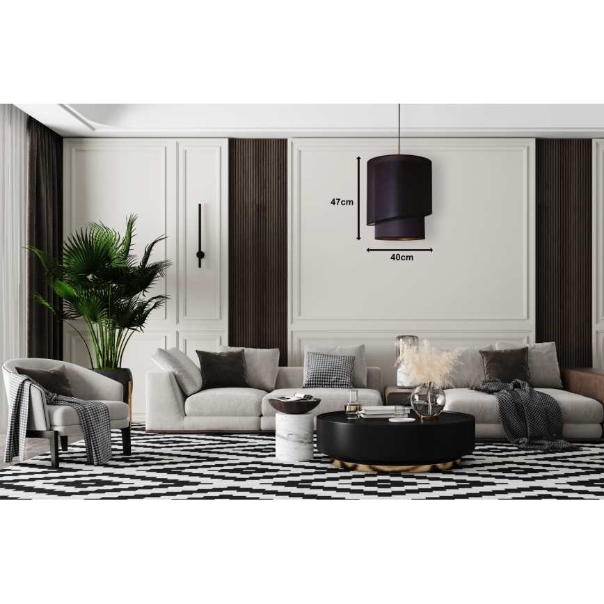 Duolla - Chandelier on a string PARIS 1xE27/15W/230V d. 40 cm black/gold