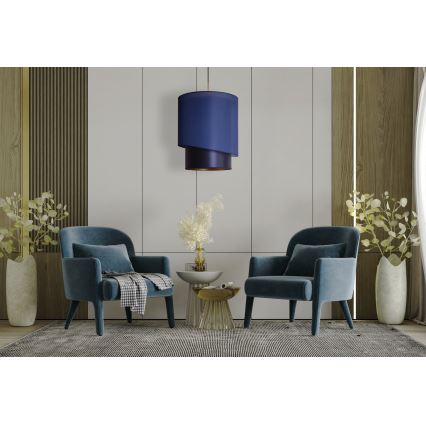 Duolla - Chandelier on a string PARIS 1xE27/15W/230V d. 40 cm blue/gold