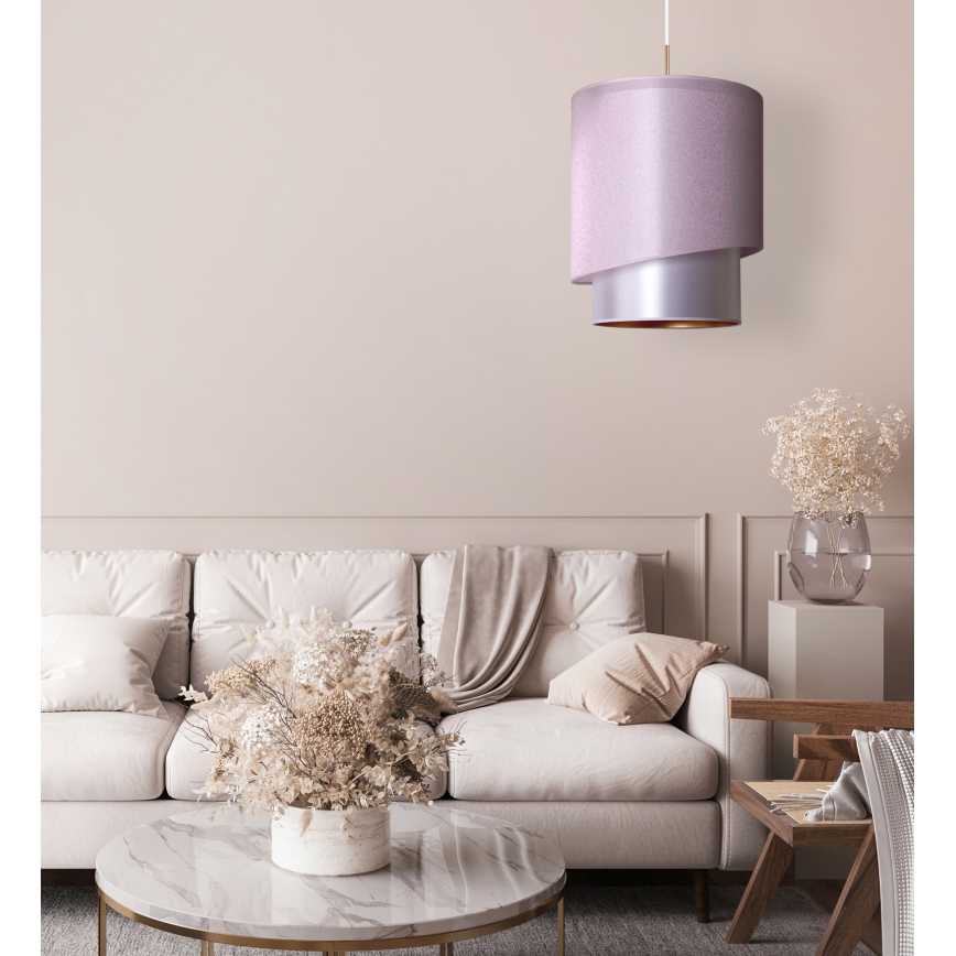 Duolla - Chandelier on a string PARIS 1xE27/15W/230V d. 40 cm pink/silver/copper