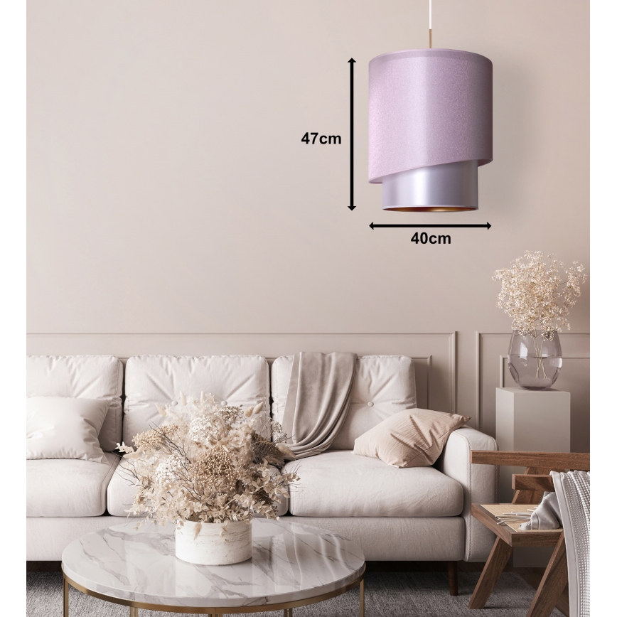 Duolla - Chandelier on a string PARIS 1xE27/15W/230V d. 40 cm pink/silver/copper