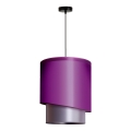 Duolla - Chandelier on a string PARIS 1xE27/15W/230V d. 40 cm purple/silver