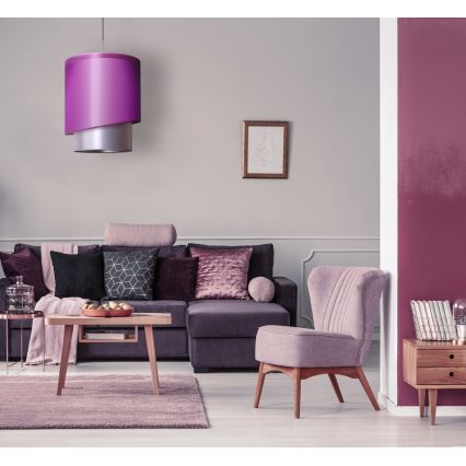 Duolla - Chandelier on a string PARIS 1xE27/15W/230V d. 40 cm purple/silver