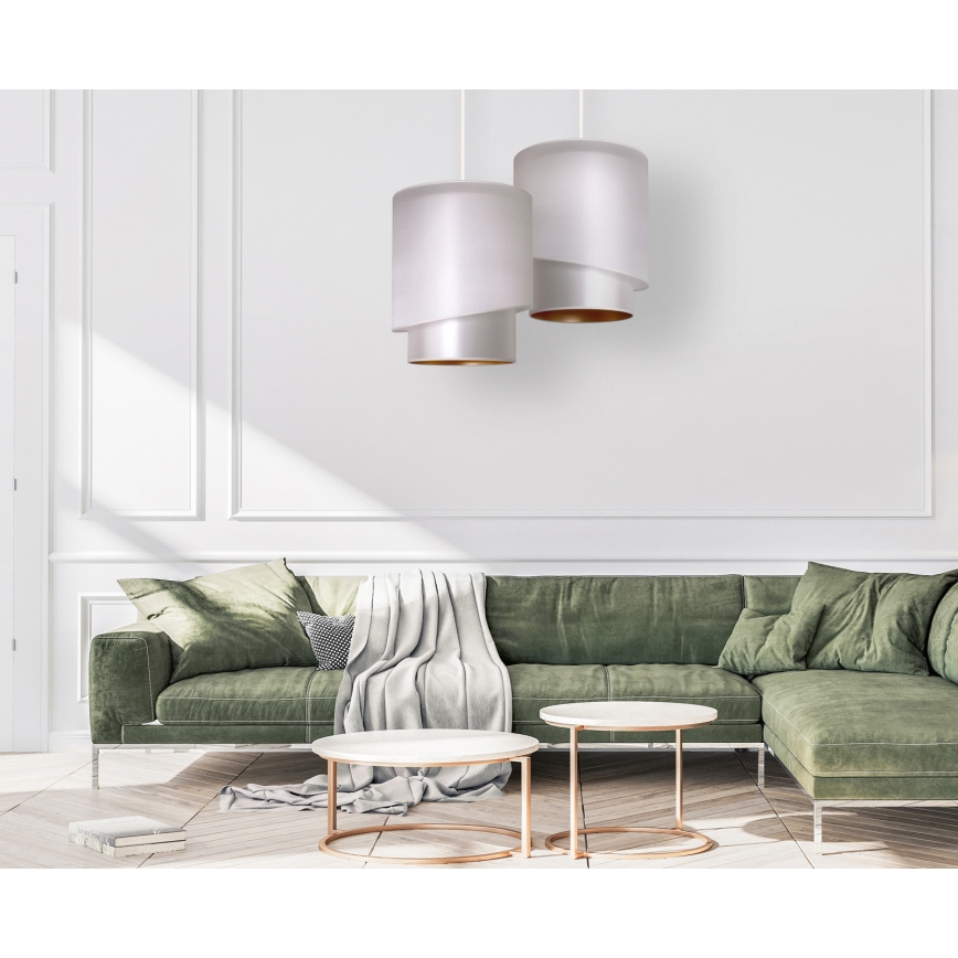Duolla - Chandelier on a string PARIS 1xE27/15W/230V d. 40 cm silver/gold