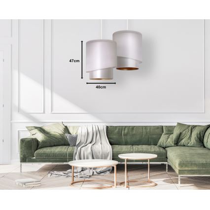 Duolla - Chandelier on a string PARIS 1xE27/15W/230V d. 40 cm silver/gold