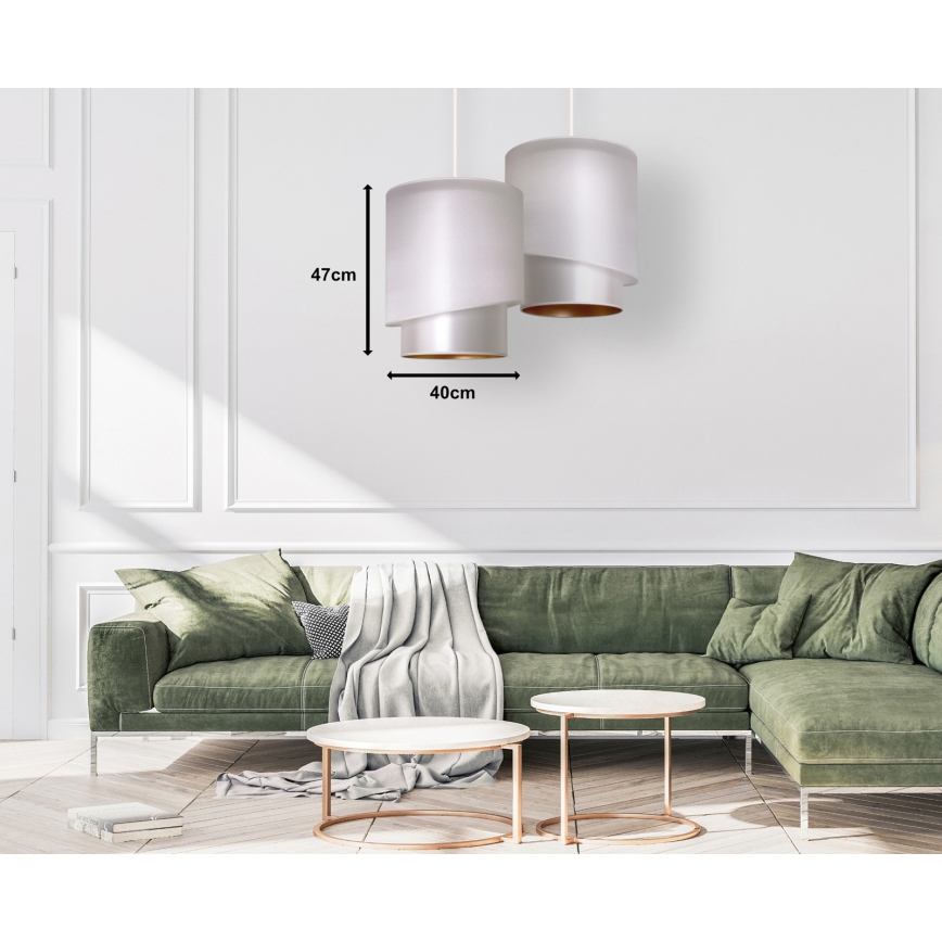 Duolla - Chandelier on a string PARIS 1xE27/15W/230V d. 40 cm silver/gold
