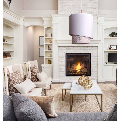 Duolla - Chandelier on a string PARIS 1xE27/15W/230V d. 40 cm white/beige