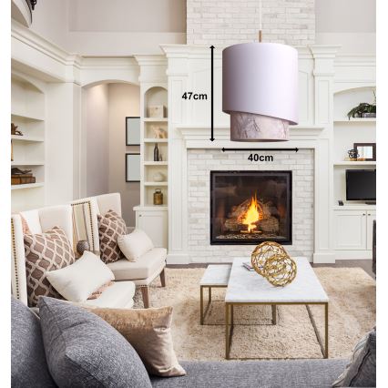 Duolla - Chandelier on a string PARIS 1xE27/15W/230V d. 40 cm white/beige