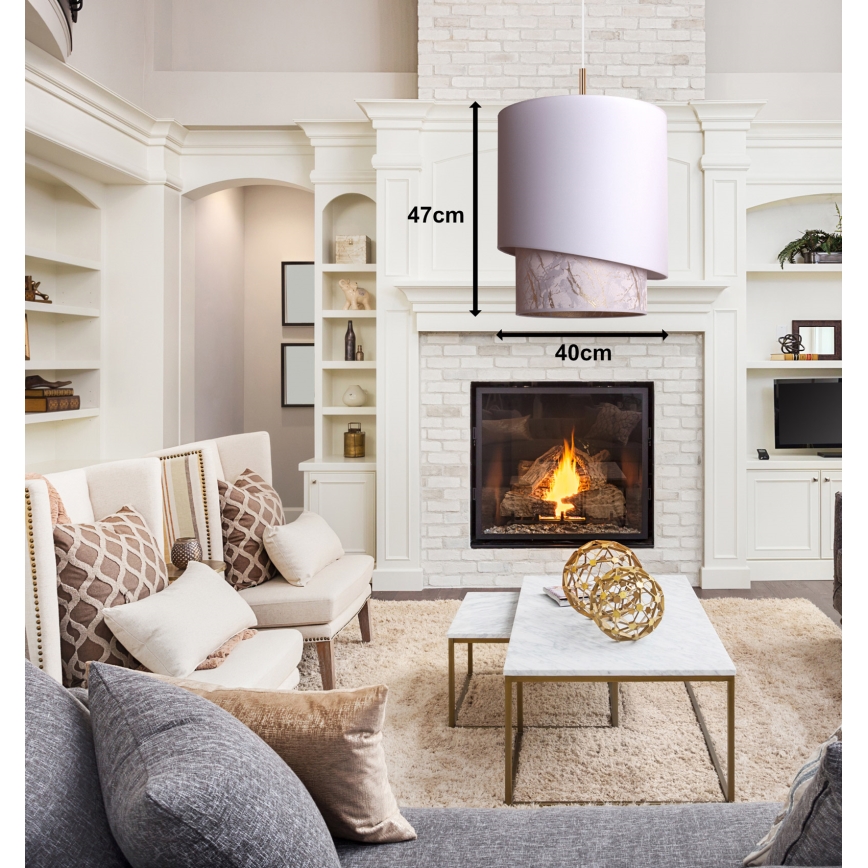Duolla - Chandelier on a string PARIS 1xE27/15W/230V d. 40 cm white/beige