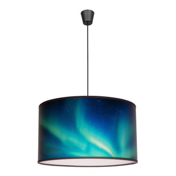 Duolla - Chandelier on a string PRINT M 1xE27/40W/230V d. 35 cm turquoise