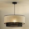 Duolla - Chandelier on a string RATTAN YUTE 1xE27/15W/230V d. 45 cm creamy/black