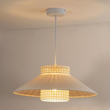 Duolla - Chandelier on a string RIO RATTAN 1xE27/15W/230V d. 45 cm beige/rattan