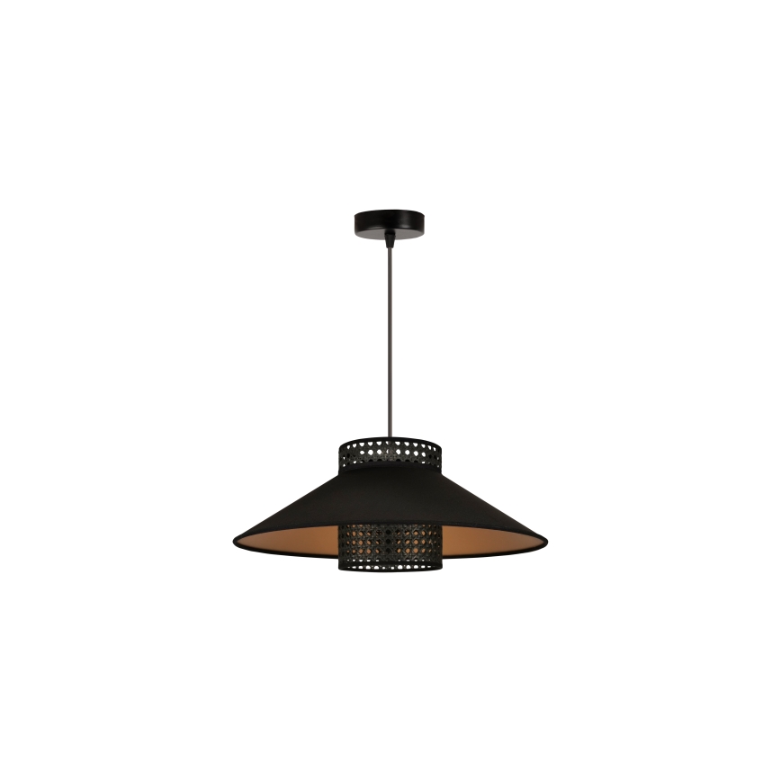 Duolla - Chandelier on a string RIO RATTAN 1xE27/15W/230V d. 45 cm black/gold