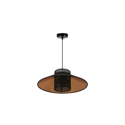 Duolla - Chandelier on a string RIO RATTAN 1xE27/15W/230V d. 45 cm black/gold