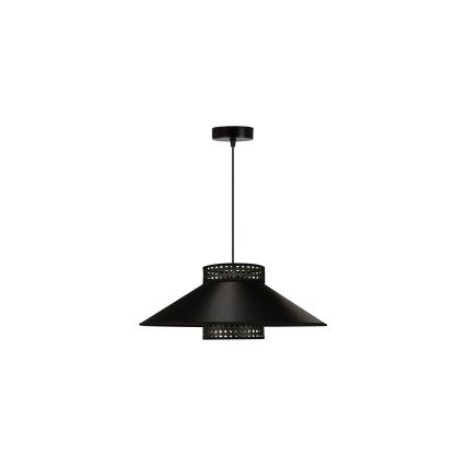 Duolla - Chandelier on a string RIO RATTAN 1xE27/15W/230V d. 45 cm black/gold
