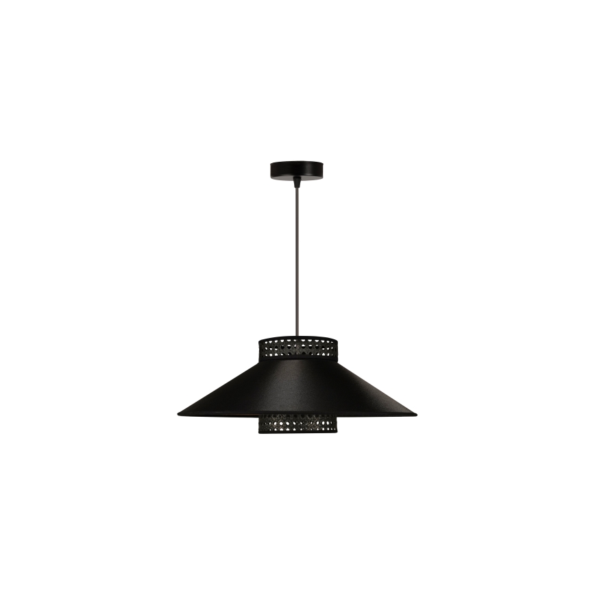 Duolla - Chandelier on a string RIO RATTAN 1xE27/15W/230V d. 45 cm black/gold