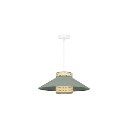 Duolla - Chandelier on a string RIO RATTAN 1xE27/15W/230V d. 45 cm green/rattan