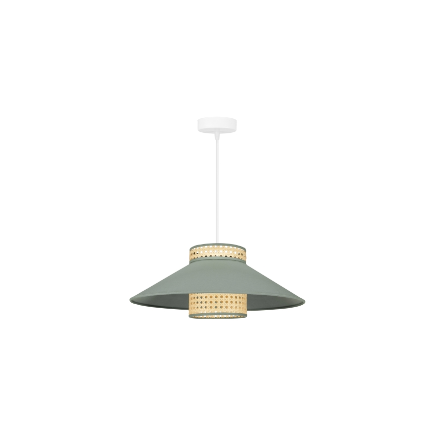 Duolla - Chandelier on a string RIO RATTAN 1xE27/15W/230V d. 45 cm green/rattan