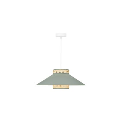 Duolla - Chandelier on a string RIO RATTAN 1xE27/15W/230V d. 45 cm green/rattan