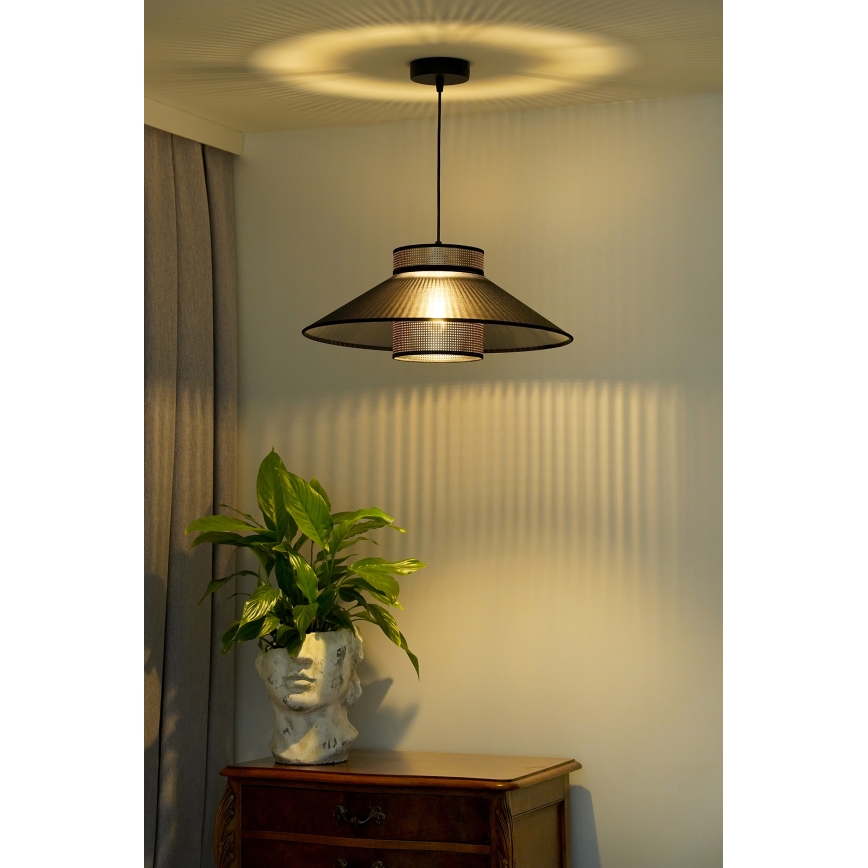Duolla - Chandelier on a string RIO SHINY 1xE27/15W/230V d. 45 cm black/copper