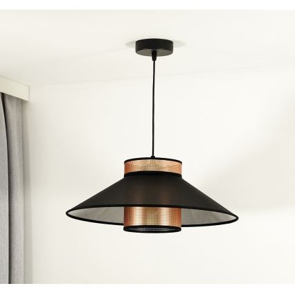 Duolla - Chandelier on a string RIO SHINY 1xE27/15W/230V d. 45 cm black/copper