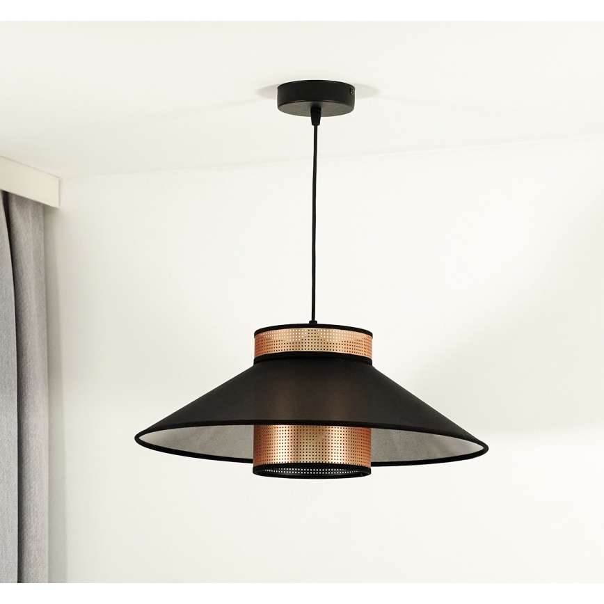 Duolla - Chandelier on a string RIO SHINY 1xE27/15W/230V d. 45 cm black/copper