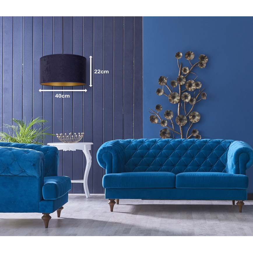 Duolla - Chandelier on a string ROLLER 1xE27/15W/230V d. 40 cm blue/gold