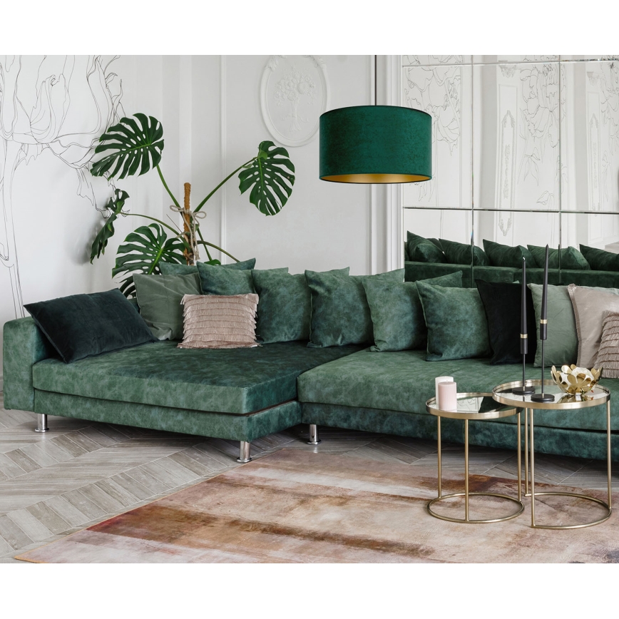 Duolla - Chandelier on a string ROLLER 1xE27/15W/230V d. 40 cm dark green/gold
