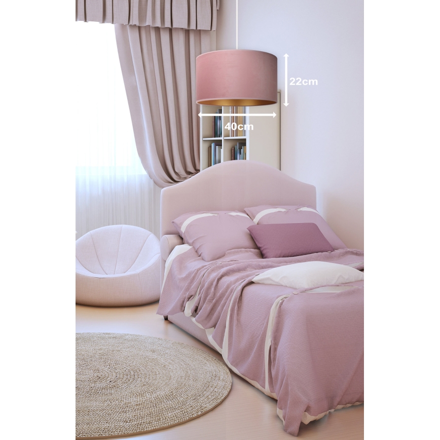 Duolla - Chandelier on a string ROLLER 1xE27/15W/230V d. 40 cm pink/gold