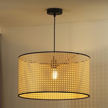 Duolla - Chandelier on a string ROLLER 1xE27/15W/230V d. 45 cm rattan/black