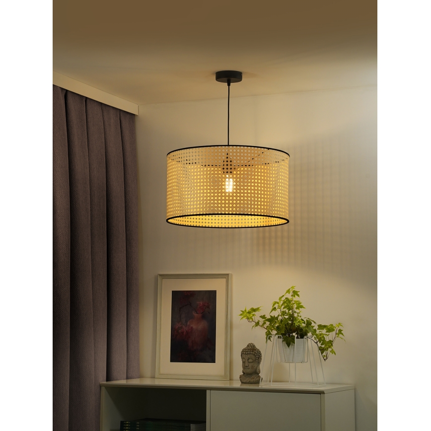 Duolla - Chandelier on a string ROLLER 1xE27/15W/230V d. 45 cm rattan/black