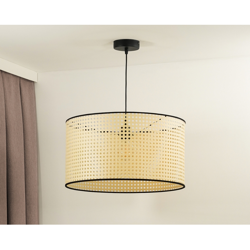 Duolla - Chandelier on a string ROLLER 1xE27/15W/230V d. 45 cm rattan/black
