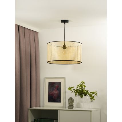 Duolla - Chandelier on a string ROLLER 1xE27/15W/230V d. 45 cm rattan/black