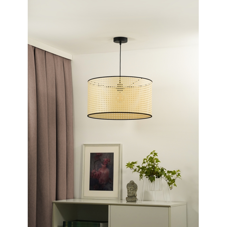 Duolla - Chandelier on a string ROLLER 1xE27/15W/230V d. 45 cm rattan/black